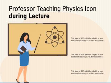 Professor teaching physics icon during lecture