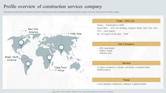 Profile Overview Of Construction Services Company