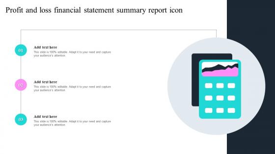 Profit And Loss Financial Statement Summary Report Icon