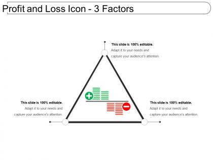 Profit and loss icon 3 factors powerpoint slide themes