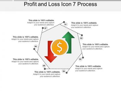 Profit and loss icon 7 process ppt slides download