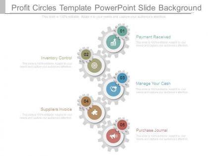 Profit circles template powerpoint slide background