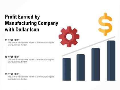 Profit earned by manufacturing company with dollar icon