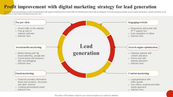 Profit Improvement With Digital Marketing Strategy For Lead Generation