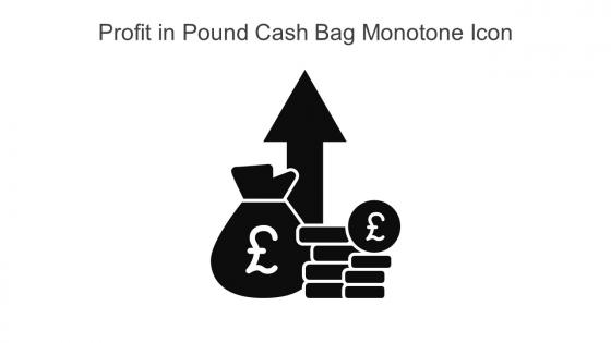 Profit In Pound Cash Bag Monotone Icon In Powerpoint Pptx Png And Editable Eps Format