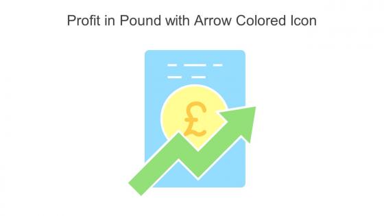 Profit In Pound With Arrow Colored Icon In Powerpoint Pptx Png And Editable Eps Format