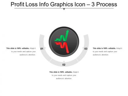 Profit loss info graphics icon 3 process ppt slide