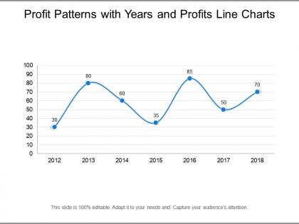 Profit patterns with years and profits line charts