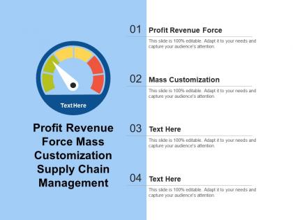 Profit revenue force mass customization supply chain management
