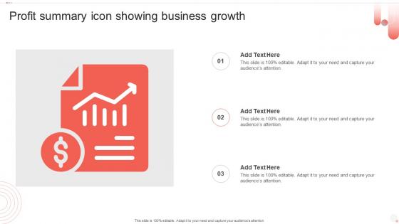 Profit Summary Icon Showing Business Growth