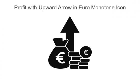 Profit With Upward Arrow In Euro Monotone Icon In Powerpoint Pptx Png And Editable Eps Format