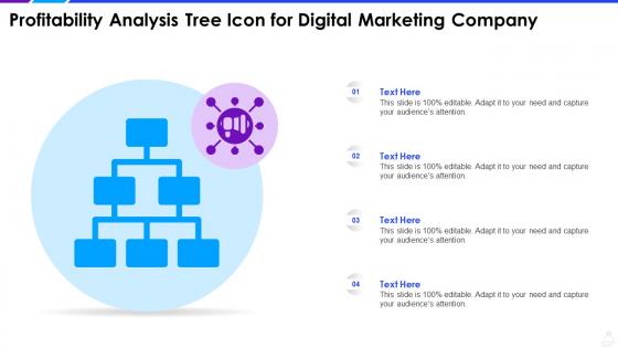 Profitability analysis tree icon for digital marketing company