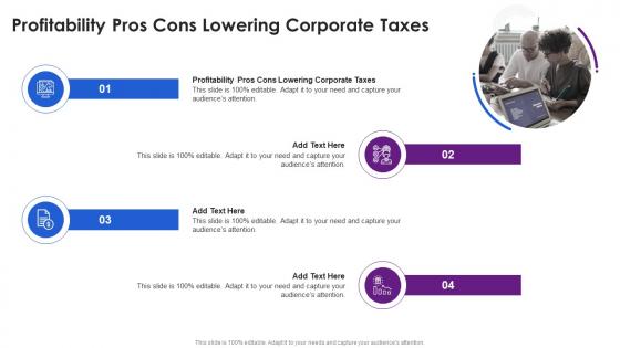 Profitability Pros Cons Lowering Corporate Taxes In Powerpoint And Google Slides Cpb