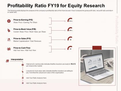 Profitability ratio fy19 for equity research book value ppt powerpoint presentation infographics structure
