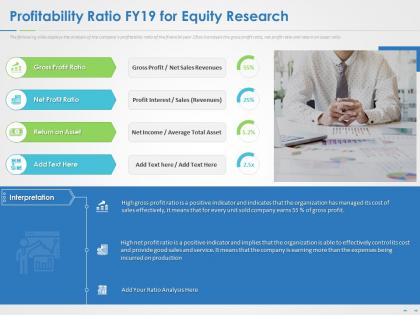 Profitability ratio fy19 for equity research ppt powerpoint presentation summary format