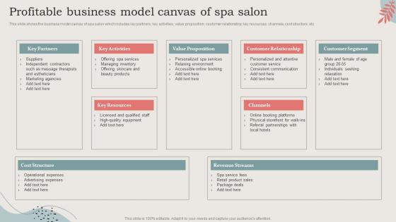 Profitable Business Model Canvas Of Spa Salon Ideal Image Medspa Business BP SS