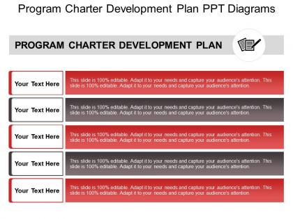 Program charter development plan ppt diagrams