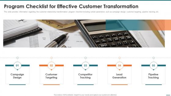 Program Checklist For Effective Customer Transformation Crm Digital Transformation Toolkit