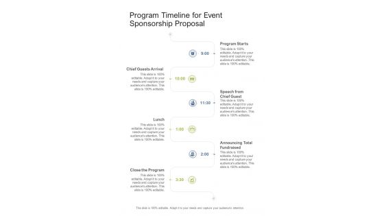 Program Timeline For Event Sponsorship Proposal One Pager Sample Example Document