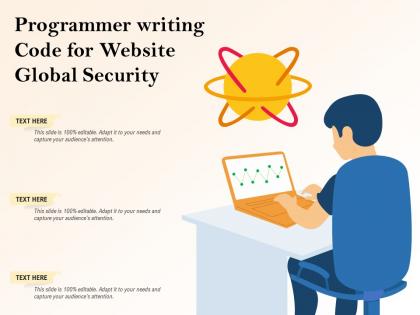 Programmer writing code for website global security
