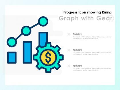 Progress icon showing rising graph with gear
