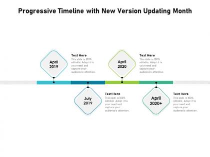 Progressive timeline with new version updating month