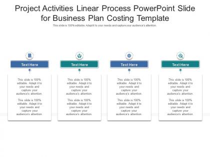 Project activities linear process powerpoint slide for business plan costing template infographic template