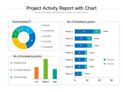 Project activity report with chart