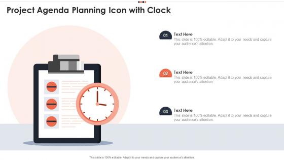 Project Agenda Planning Icon With Clock