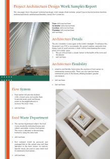 Project architecture design work samples report presentation report infographic ppt pdf document