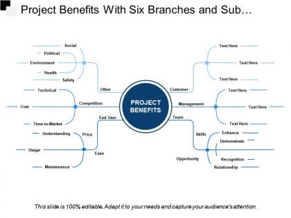 Project benefits with six branches and sub branches