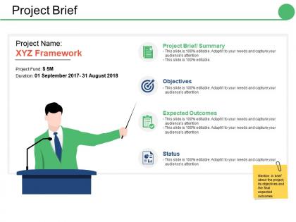 Project brief ppt summary vector