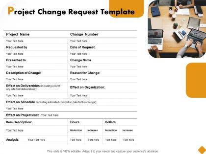 Project change request template ppt powerpoint presentation ideas