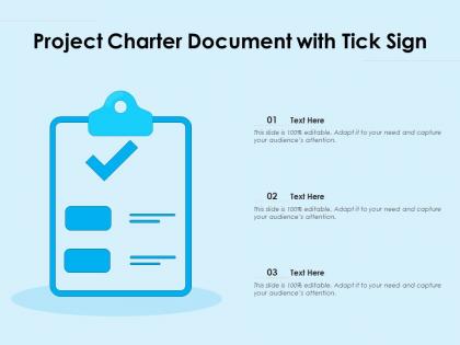 Project charter document with tick sign