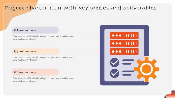 Project Charter Icon With Key Phases And Deliverables