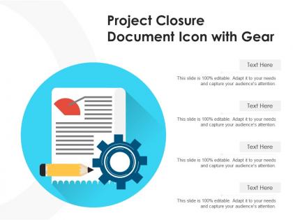 Project closure document icon with gear