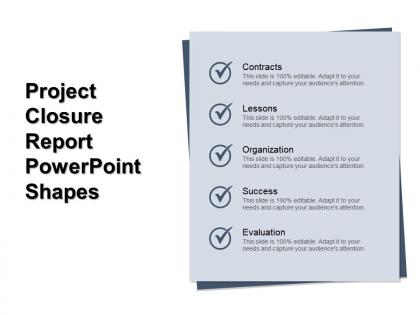 Project closure report powerpoint shapes