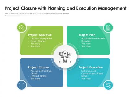 Project closure with planning and execution management