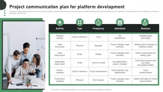 Project Communication Plan For Platform Development