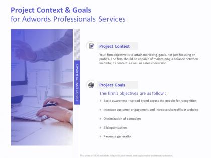 Project context and goals for adwords professionals services ppt gallery