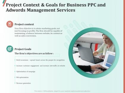 Project context and goals for business ppc and adwords management services ppt inspiration