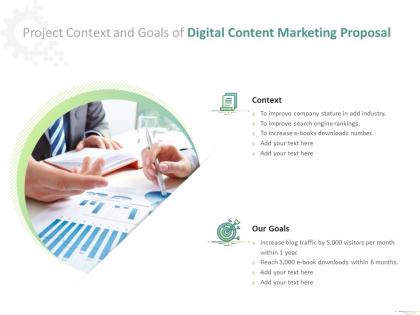 Project context and goals of digital content marketing proposal ppt powerpoint presentation layouts