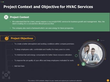 Project context and objective for hvac services ppt powerpoint model