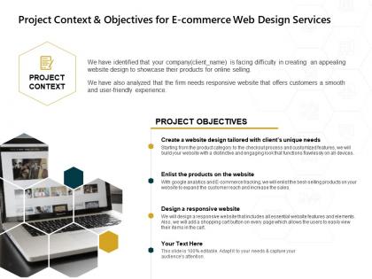 Project context and objectives for e commerce web design services ppt powerpoint example 2015