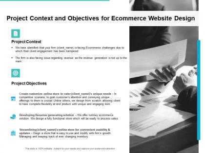 Project context and objectives for ecommerce website design ppt slide