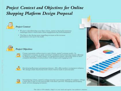 Project context and objectives for online shopping platform design proposal ppt slides