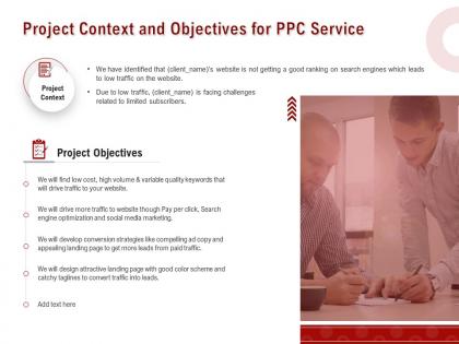 Project context and objectives for ppc service ppt powerpoint professional