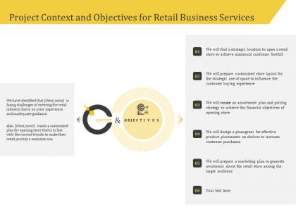 Project context and objectives for retail business services ppt ideas