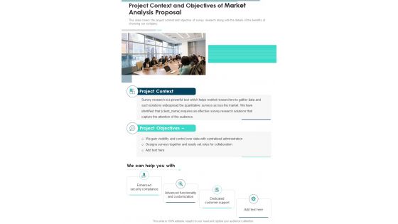 Project Context And Objectives Of Market Analysis Proposal One Pager Sample Example Document