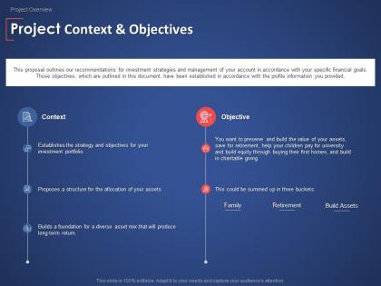 Project context and objectives planning management ppt powerpoint presentation inspiration files